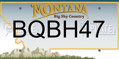 BQBH47 Montana License Plate