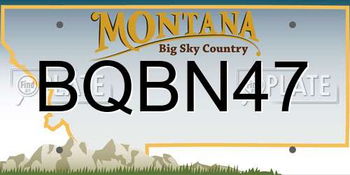 BQBN47 Montana License Plate