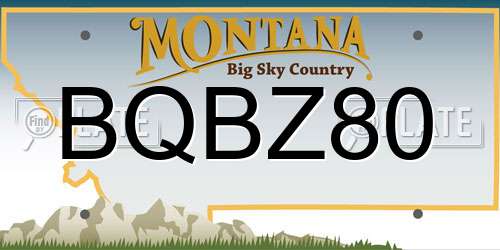 BQBZ80 Montana License Plate
