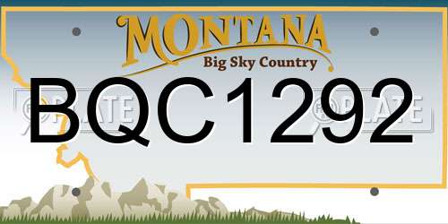 BQC1292 Montana License Plate