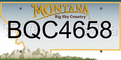 BQC4658 Montana License Plate