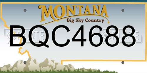 BQC4688 Montana License Plate