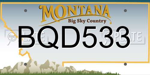BQD533 Montana License Plate