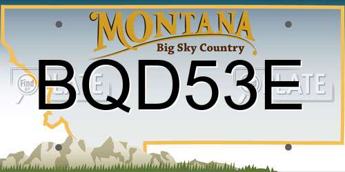 BQD53E Montana License Plate