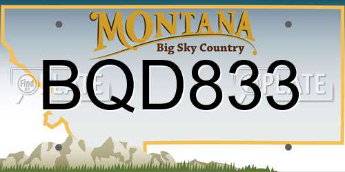 BQD833 Montana License Plate