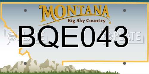 BQE043 Montana License Plate