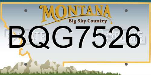 BQG7526 Montana License Plate