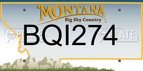 BQI274 Montana License Plate