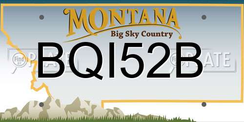 BQI52B Montana License Plate