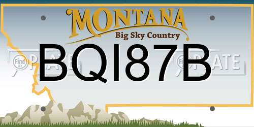 BQI87B Montana License Plate