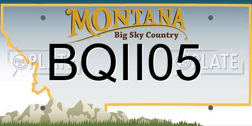 BQII05 Montana License Plate