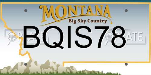 BQIS78 Montana License Plate