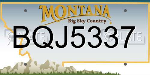 BQJ5337 Montana License Plate