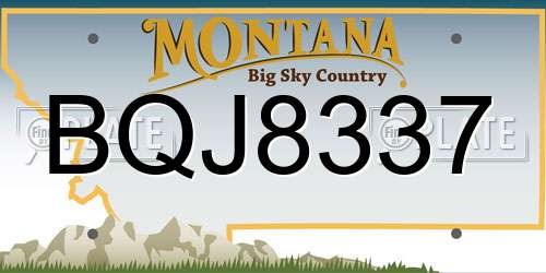 BQJ8337 Montana License Plate