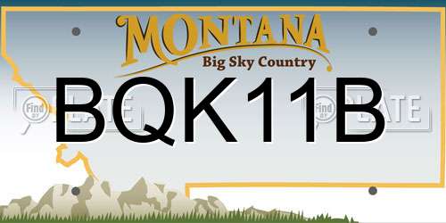 BQK11B Montana License Plate