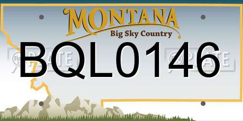 BQL0146 Montana License Plate