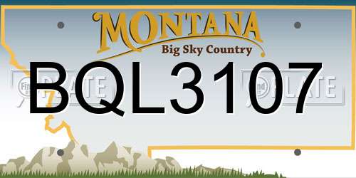BQL3107 Montana License Plate