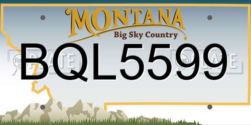 BQL5599 Montana License Plate