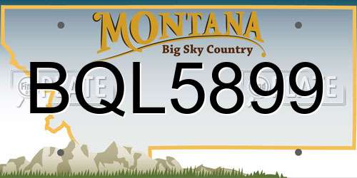 BQL5899 Montana License Plate