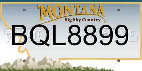 BQL8899 Montana License Plate