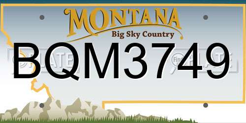 BQM3749 Montana License Plate
