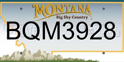 BQM3928 Montana License Plate