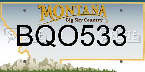 BQO533 Montana License Plate