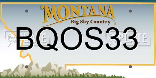 BQOS33 Montana License Plate