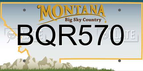 BQR570 Montana License Plate