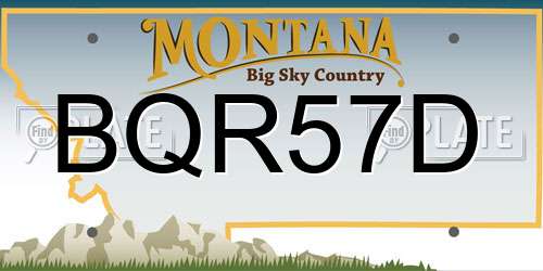 BQR57D Montana License Plate
