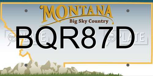 BQR87D Montana License Plate