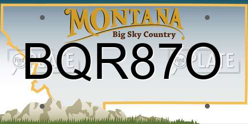 BQR87O Montana License Plate