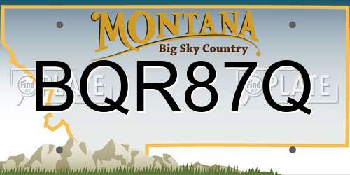 BQR87Q Montana License Plate