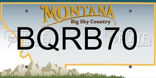 BQRB70 Montana License Plate
