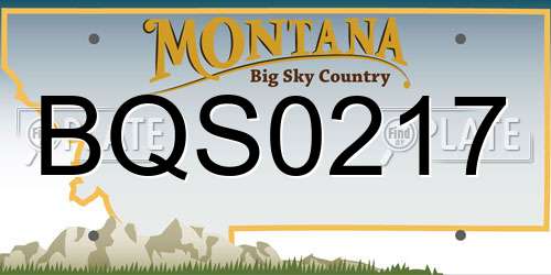 BQS0217 Montana License Plate