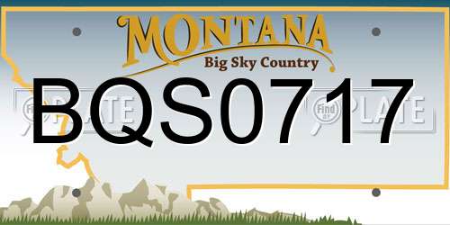BQS0717 Montana License Plate