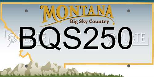 BQS250 Montana License Plate