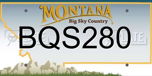 BQS280 Montana License Plate