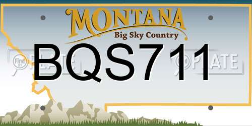 BQS711 Montana License Plate