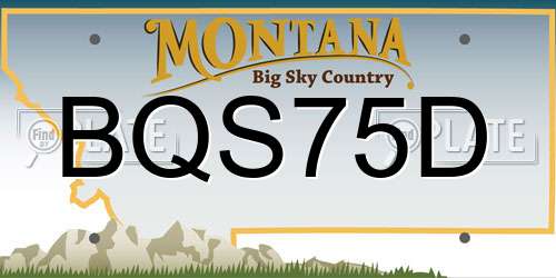 BQS75D Montana License Plate