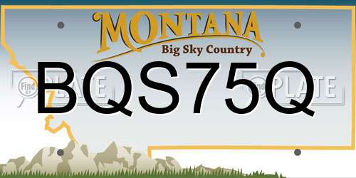 BQS75Q Montana License Plate