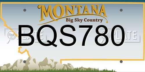 BQS780 Montana License Plate