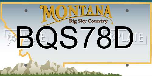BQS78D Montana License Plate