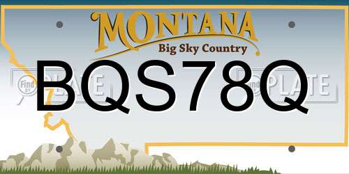 BQS78Q Montana License Plate