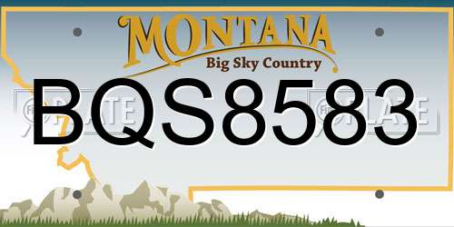 BQS8583 Montana License Plate