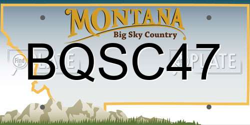 BQSC47 Montana License Plate