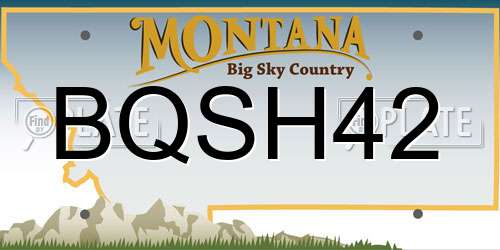 BQSH42 Montana License Plate