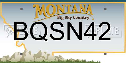 BQSN42 Montana License Plate