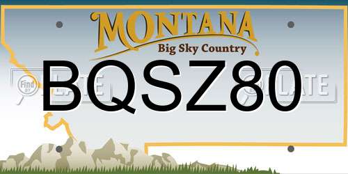 BQSZ80 Montana License Plate