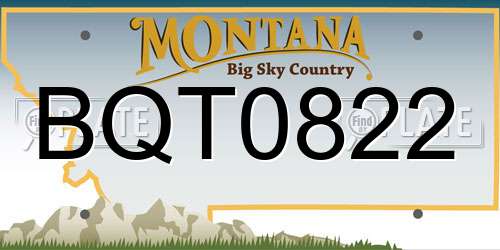 BQT0822 Montana License Plate